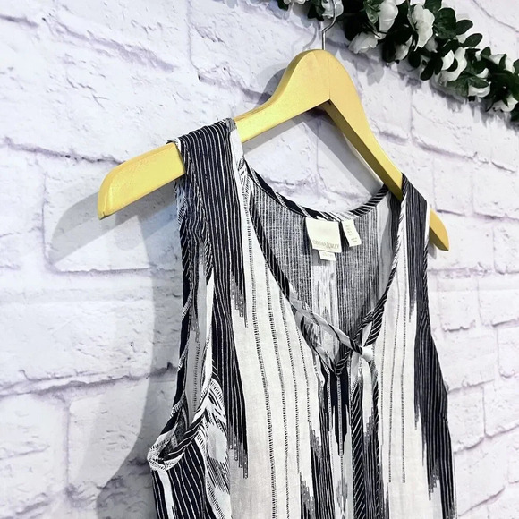 Cynthia‎ Rowley Shift Dress Womens Blue White Linen Bohemian - Picture 6 of 12